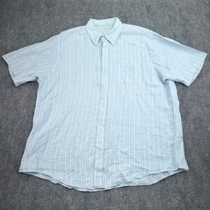 Brooks Brothers Shirt Men XXL 2XL Striped 346 100% Linen Button Down‎ Hong Kong